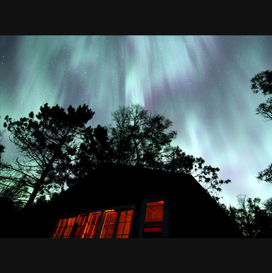 Northern Lights over cabin 8 by Greg Gibbons 2013